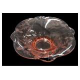 Beautiful 12 inch Etched Pink Depression Bowl