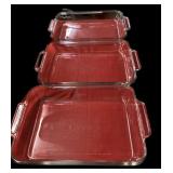 (3) Anchor Hocking Cake/Casserole
