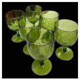 (6) Vintage Green Glasses