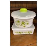 12 pc Green Floral Microwave Cookware