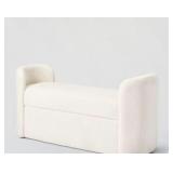 White Sherpa Rounded Bench