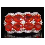 14kt Gold Natural 1.52 ct Fire Opal & Diamond Ring