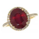 14k Gold 5.45 ct Ruby & Diamond Ring
