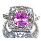 Cushion Cut 2.50 ct Pink Sapphire Designer Ring