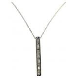 10kt Gold .20 ct Baguette Diamond 18" Necklace