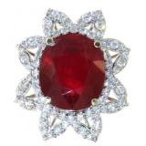 14kt Gold 16.06 ct Ruby & Diamond Ring