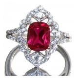 Quality 3.11 ct Ruby & White Sapphire Dinner Ring