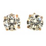 14k Gold Brilliant 1.00 ct Lab Diamond Earrings