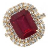 14k Gold 8.03 ct Ruby & Diamond Ring