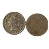 1865-66 Three Cent Nickel