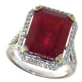 14kt Gold 11.21 ct Brilliant Ruby & Diamond Ring