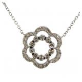 10kt Gold Flower Motif 1/3 ct Diamond Necklace