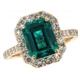 14k Gold 4.16 ct Paraiba & Diamond Ring