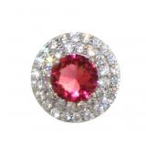 Round 2.50 ct Ruby Halo Pendant