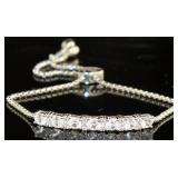 Stunning 3.50 ct White Sapphire Bolo Bracelet