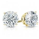 14kt Gold 4.02 ct VS Lab Diamond Stud Earrings