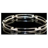 Elegant White Sapphire Bangle Bracelet