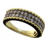 Brilliant 3/4 ct 2 Row Diamond Anniversary Ring