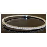 Brilliant 4.50 ct White Sapphire Bangle Bracelet