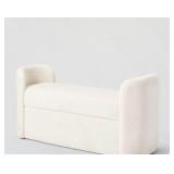 White Sherpa Rounded Bench