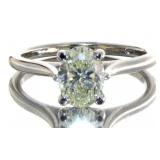 14kt Gold 1.30 ct Oval GIA Diamond Solitaire Ring