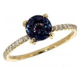 14k Gold 1.59 ct Alexandrite & Diamond Ring