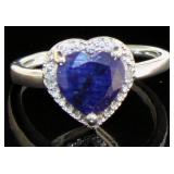 Heart Shape 2.50 ct Sapphire & Diamond Ring