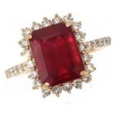 14k Gold 5.20 ct Ruby & Diamond Ring
