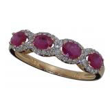 14kt Gold Natural Ruby & Diamond Ring