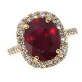 14k Gold 6.82 ct Ruby & Diamond Ring
