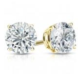 14kt Gold 4.02 ct VS Lab Diamond Stud Earrings
