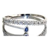 Quality Pear Cut Sapphire & White Topaz Bracelet
