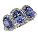 14k Gold 2.35 ct Tanzanite & Diamond Ring