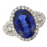 14k Gold 9.96 ct Sapphire & Diamond Ring