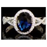 Oval 2.25 ct Sapphire Infinity Designer Ring