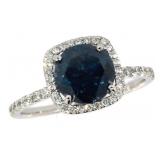 14k Gold 2.70 ct Round Blue Diamond Ring