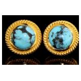 Natural 6.72 ct Kingman Turquoise Earrings