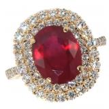14k Gold 5.52 ct Ruby & Diamond Ring