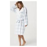 Berkshire XL Blue & White Plaid Robe
