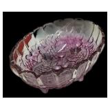 Purple Footed Oval Bowl