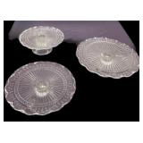 (3) Beautiful Matching Cake Stands