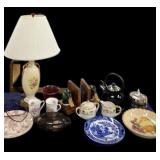Estate Lamp & Dishes-Good Deal!