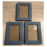 3 Distressed Blue 4 x 6 Picture Frames