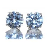 Brilliant 7.50 ct White Sapphire Stud Earrings