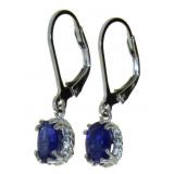 Natural 2.10 ct Blue Kyanite Lever Back Earrings