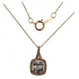 10kt Rose Gold 1/2 ct Baguette Diamond Necklace