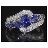 Beautiful 2.20 ct Blue & White Sapphire Ring