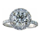 14kt Gold 2.61 ct Round Brilliant Lab Diamond Ring