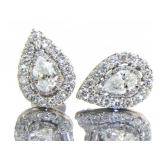 14kt Gold Pear Cut 1.00 ct Diamond Stud Earrings