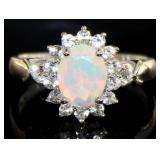 Natural Ethiopian White Opal Designer Ring